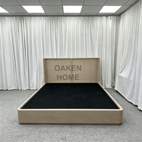Ventes d'usine OAKEN, meubles de chambre à coucher américains en rotin avec cadre de lit en chêne, ensemble de meubles de chambre à coucher sur mesure pour la maison