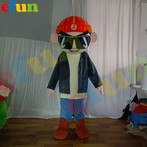 Efun MOQ 1 pieza profesional personalizado dibujos animados chico guapo con gafas disfraz efecto caminar disfraz de felpa para la venta - Product Image 4