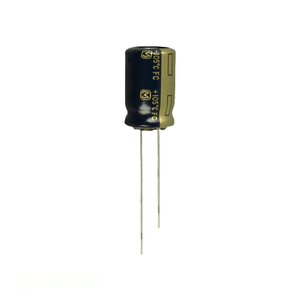 Distribuidor Autorizado, Condensador de Aluminio con Orificio Pasante, 150UF, 20%, 50V, RADIAL TH EEU-FC1H151, 150 uF - Product Image 1