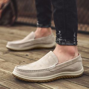 Korean Version Men's Trendy Genuine Leather Suede Bean Shoes Top Layer Breathable Casual Driving Walking Style Slip-On - Product Image 4