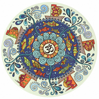 Tapis de méditation rond avec motifs de lotus et de mandala pour la pratique du yoga en position assise