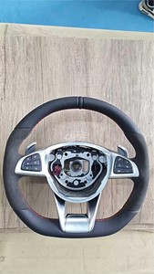 Volant en cuir véritable pour <span class=keywords><strong>Mercedes</strong></span>-Benz AMG, compatible avec <span class=keywords><strong>Mercedes</strong></span> Benz AMG GT CL CLS CLA E S C3663 C43 ML <span class=keywords><strong>SL</strong></span> X205 206 - Product Image 5