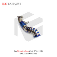 Soupape d'échappement en titane ING pour Mercedes Benz C300 W205 LHD Downpipe Échappement Pièces de performance automobile de haute qualité