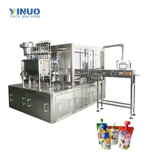 Ligne de production automatique de sacs Machine de remplissage de liquides d'emballage de sachets à bec de haute qualité pour jus de fruits avec système CIP