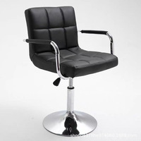Tabouret de bar en cuir PU avec accoudoirs, hauteur réglable, pivotant, base chromée, chaise de bar moderne pour îlot de cuisine, café