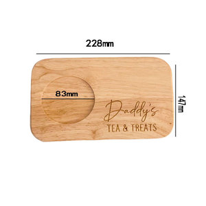 Bandeja Cuadrada de Madera de Caucho Grabada a Medida para Galletas, con Ranura Redonda para Vasos, Plato para Servir Bocadillos <span class=keywords><strong>del</strong></span> Día <span class=keywords><strong>del</strong></span> <span class=keywords><strong>Padre</strong></span> - Product Image 6