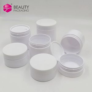 50 मिलीलीटर 100 मिली 150 मिली 200 मिली 300 एमएल 250 मिली 500 मिली पालतू जानवर 68 मिमी सफेद ढक्कन के साथ सफेद प्लास्टिक जार - Product Image 2