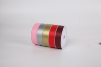 Ruban de satin imprimé double face, couleur unie, 3 cm x 50 m, pour l'emballage de fleurs ou les emballages cadeaux