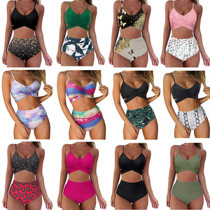 Traje de Baño Bikini de Dos Piezas Estampado, 34 Estilos Opcionales, con Tirantes, Espalda Descubierta, Cruzado, Sexy, Talla Grande para Mujer - Product Image 2