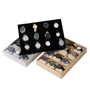 Rectangle <b>Watch</b> Storage Box 12 Slots Linen Inner Dustproof Jewelry Display <b>Case</b> for Men Women - Product Image 1