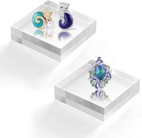 Vente en gros d'usine, boîte de présentation en acrylique transparent à 93%, cube solide en acrylique, blocs en acrylique transparents personnalisés pour la présentation de bijoux