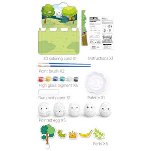 Divertido Diy Doodle pintura arte hecho a mano Mini huevo pintura Kit <span class=keywords><strong>bosque</strong></span> Animal cáscara de huevo Graffiti dibujo juguete - Product Image 5