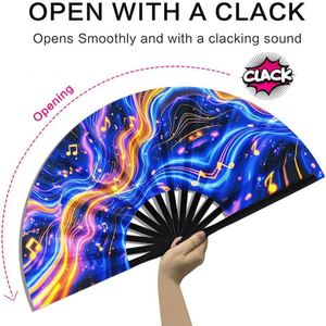Éventail Pliant Traditionnel Rafraîchissant d'Été, Réactif aux UV, à Faux-semblants Lumineux, avec Côtes en Bambou et Tissu, 33 cm, pour Voyages et Chaleur Extérieure - Product Image 3