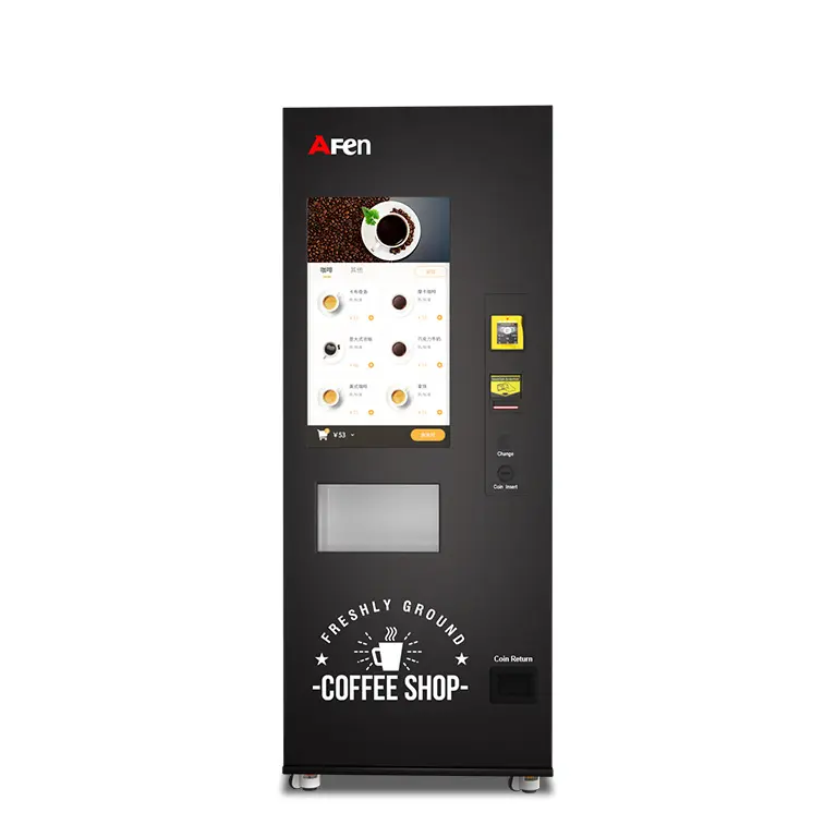 AFEN Good Quality Beverages Hot Ice Drinks Coffee Bean Vending Machine For Indoors