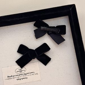 Fermaglio per capelli vintage in velluto nero con fiocco, grazioso fermaglio a coda di cavallo tinta unita per donne e ragazze, accessori moda per capelli - Product Image 2
