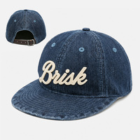 Casquette Snapback en Denim Personnalisée à 6 Panneaux, Visière Plate, Style Streetwear Vintage, Casquette de Baseball Homme Femme Réglable Hip Hop Rétro Gorras