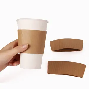 Manga de copo de papel quente descartável, venda quente personalizada, estampada, descartável, copo de café, papel personalizado, com logotipo