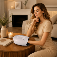 Masseur de main électrique portable sans fil COSMO, massage par airbag à 3 niveaux, contrôle de la température et de la minuterie pour la circulation des doigts et la relaxation de la paume