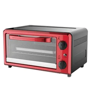 Forno elettrico in acciaio inossidabile da 10 litri rosso e nero per uso domestico