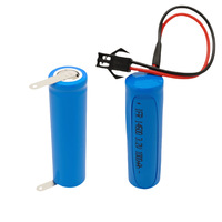 Batterie LiFePO4 3.2V 1000mAh IFR 14500 à dessus plat avec connecteurs à souder pour lampe solaire et brosse à dents électrique