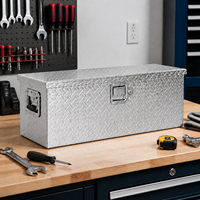 Boîte à outils robuste en aluminium de 30 pouces pour benne de camion avec poignée latérale en tôle diamantée et clés de verrouillage - Rangement de garage polyvalent pour extérieur