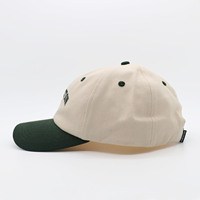 Gorras de béisbol personalizadas bordadas planas de sarga de algodón lavado vintage, ropa de calle de 6 paneles, sombreros de papá de dos tonos