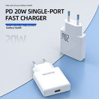 Adaptateur d'alimentation à charge rapide Type-C ultra-fin PD 3.0 20W avec QC3.0 pour téléphones