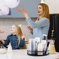 Support à gobelets jetables en fer Oniya, organisateur multifonctionnel pour station à café avec porte-pailles, organisateur de comptoir de bar personnalisé