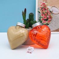 Bouteilles en PET en forme de cœur de 300 ml pour jus, soda, café, thé Boba, bouteilles en plastique de 10 oz avec bouchon à vis pour boissons, vente en gros