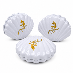 Boîte en métal personnalisée en forme de coquille, emballage cadeau en métal pour bonbons, chocolats, bijoux, cosmétiques, rangement - Product Image 5