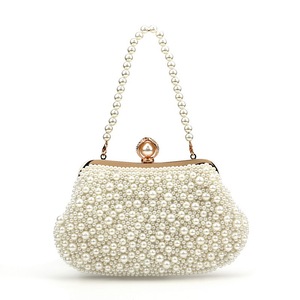 Bolso <span class=keywords><strong>de</strong></span> mano tipo clutch con cierre <span class=keywords><strong>de</strong></span> perlas para mujer, mini bolso <span class=keywords><strong>de</strong></span> noche rígido con cadena <span class=keywords><strong>de</strong></span> perlas - Product Image 3