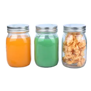 Glass Storage Jar Wholesale Wide Mouth Glass Food Jars With Lids 8 Oz Empty 250ml 500ml Clear Storage Round Jars For Food
