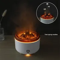Diffuseur d'huiles essentielles aromatiques à flamme, 2 modes d'éclairage, 2 modes de pulvérisation, télécommande sans fil, humidificateur de bureau domestique