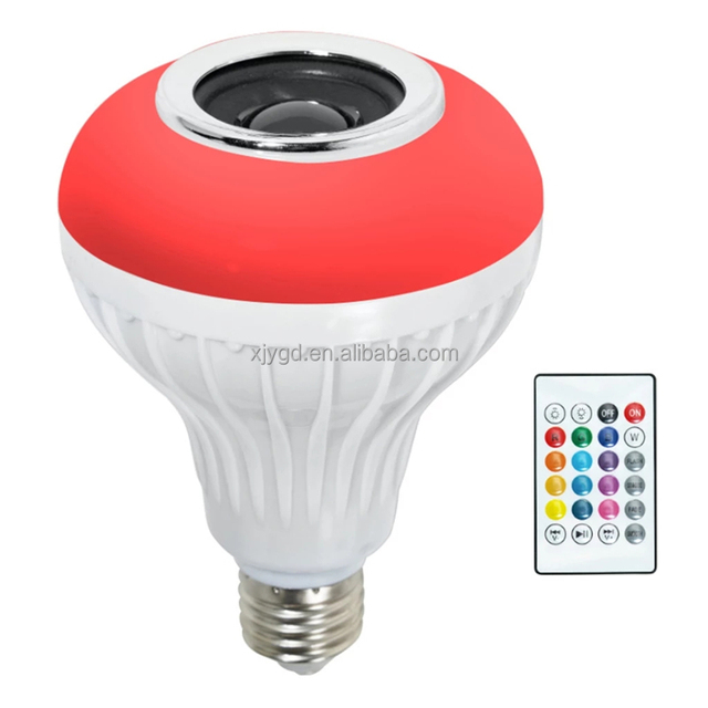 RGB Color Changing E27 LED Light Bulb 12W with Bluetooth Music Speaker Remote Control for Home and Party Use