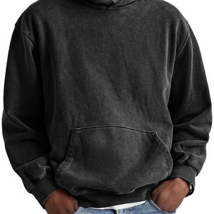 Men Cleanfit Acid Wash Oversized Hoodie <b>Vintage</b> Washed Brushed Fleece Streetwear <b>Sweatshirt</b>, Relaxed Fit Casual Autumn Pullover - Product Image 5
