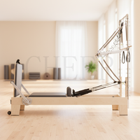 Reformer Pilates en bois d'érable avec demi-tourneuse pour équipement de fitness à domicile, favorisant la force du tronc et la flexibilité