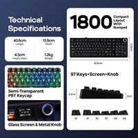Aula F99 MAX Wireless Mechanical Keyboard Smart Screen Knob Tri-mode Creamy Keyboard Hot-Swappable RGB Backlit Custom Software