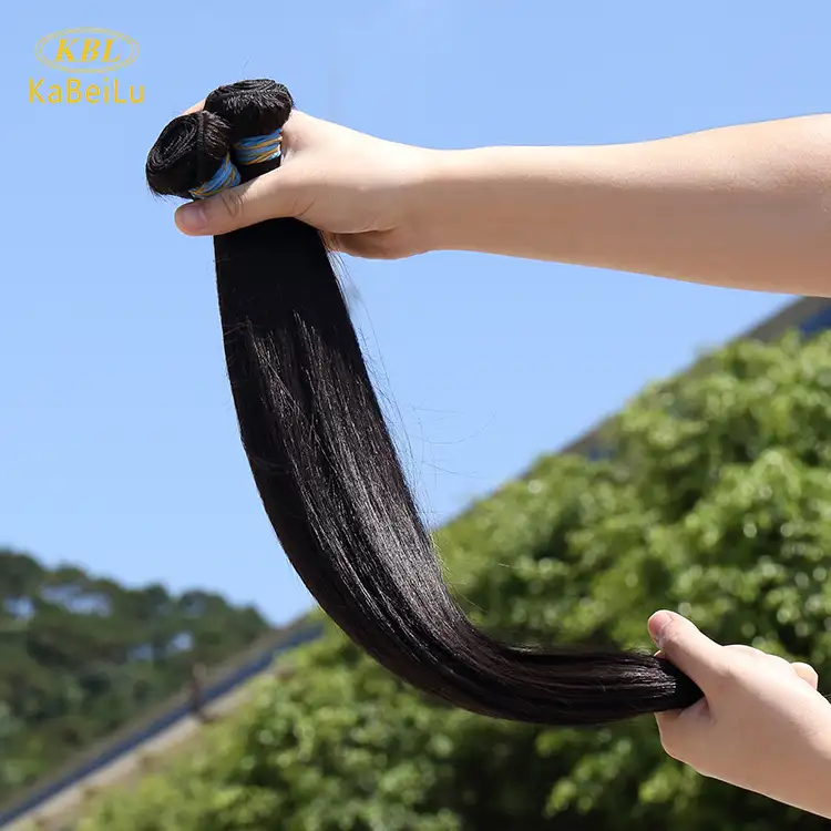 KBL extensión de cabello humano virgen de un solo donador 80cm, precio barato cabello de mayflower DU, extensiones de cabello de Indonesia de extremos completos al por mayor