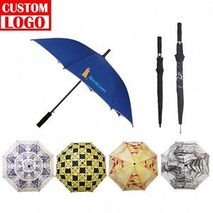 Paraguas Recto de 27 Pulgadas y 8 Varillas, Paraguas para Todo Clima, Multicolor, Automático, Personalizado, Paraguas de Golf - Product Image 1