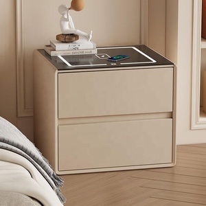 Mesita de Noche Inteligente de Diseño Moderno con Dos <span class=keywords><strong>Cajones</strong></span> de Madera, Altavoz Bluetooth con Huella Dactilar, Muebles <span class=keywords><strong>para</strong></span> Dormitorio - Product Image 5