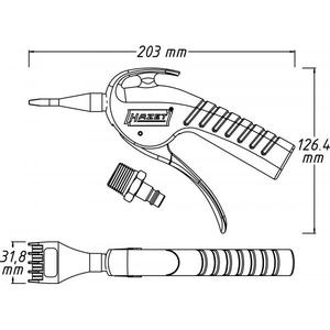 HAZET - 9040P-5 Pistolet à air comprimé silencieux avec buse plate large-EAN 4000896209576 AUTRES OUTILS À AIR - Product Image 2