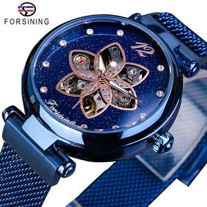 <span class=keywords><strong>Orologio</strong></span> Meccanico <span class=keywords><strong>Automatico</strong></span> di Lusso per <span class=keywords><strong>Donna</strong></span> in Acciaio Inossidabile con Quadrante Diamantato Lancette Luminose Impermeabile - Product Image 2
