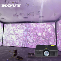 Solution de projection immersive 4K pour hôtels et restaurants HOVY, système de projection murale et au sol avec écran LCD, salle à manger interactive, objectif laser intégré
