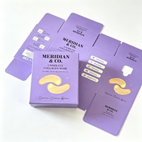 Boîte en carton pliable personnalisée imprimée, emballage cadeau violet pour boîte de patchs pour les yeux, soins de la peau