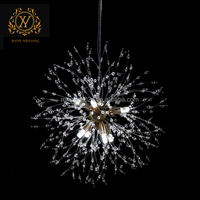 Luminaire moderne Boule de fleurs de luxe Lustre à lumière blanche Créatif en forme de pissenlit Décoratif doré Plafonnier de mariage Décor