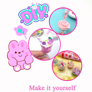 Sac en PVC multicolore JinYing, adorable kit de beauté Dewsert pour filles, pinces à cheveux, colle crème DIY, jouets pour enfants - Product Image 6