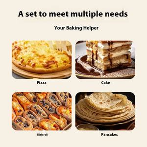 Ensemble d'ustensiles de cuisine <span class=keywords><strong>professionnel</strong></span> à manche en bois en acier inoxydable <span class=keywords><strong>pelle</strong></span> à <span class=keywords><strong>pizza</strong></span> roue de coupe et <span class=keywords><strong>pelle</strong></span> à pâtes extra large - Product Image 4