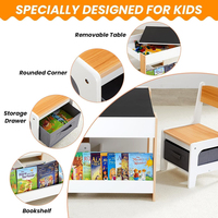 Ensemble de table et de chaise pour enfants 4 en 1 avec plateau amovible pour la salle de classe, la maison, la crèche, la salle de jeux