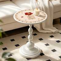 Table d'appoint noire moderne de style français, table de chevet créative, petite table à thé avec étagère de rangement pour chambre à coucher, salon, appartement