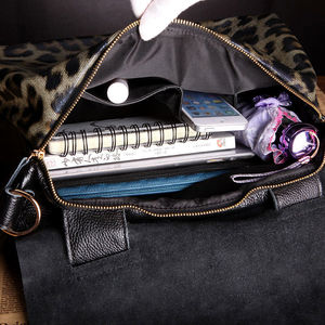 Sac à Main Tendance Grande Capacité à Imprimé Léopard pour Femme en Cuir Souple Offre Spéciale - Product Image 4